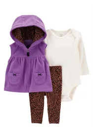 Conjunto Chaleco Morado / 9 Meses