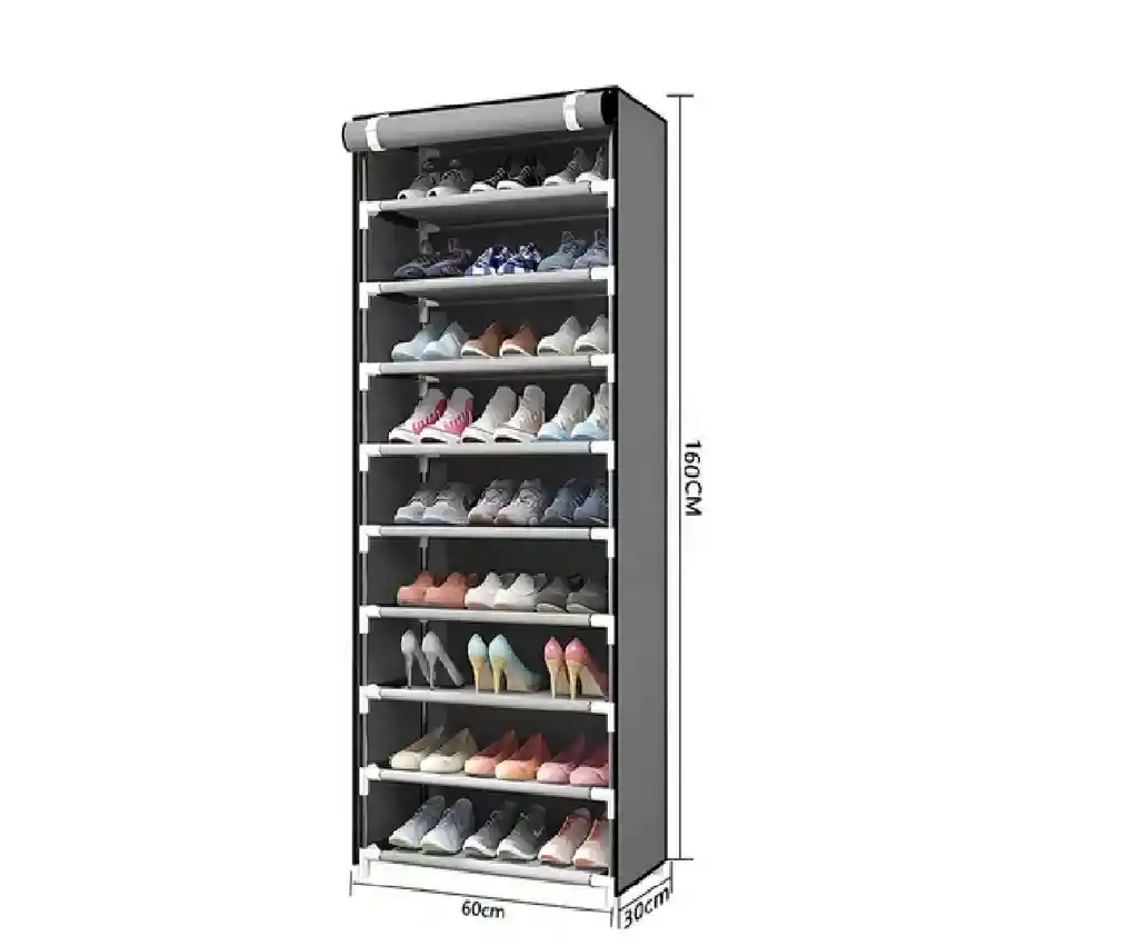 Zapatera Organizador Closet Zapatos 9 Niveles 27 Pares Tela Color Gris