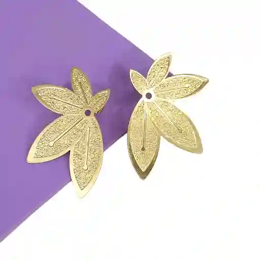 Maxi Aretes Livianos Flor Dorada