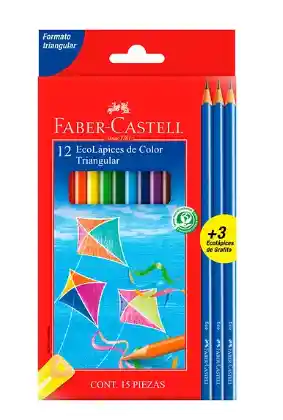 Colores Faber-castell X12 Gratis 3 Lapiz Negros