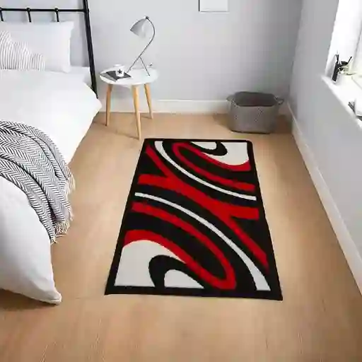 Alfombra Tapete Pie De Cama - Entrada Rojo 50 X 80cms