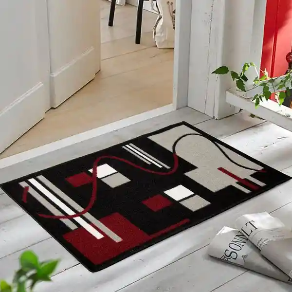 Alfombra Tapete Pie De Cama - Entrada Rojo 50 X 80cms