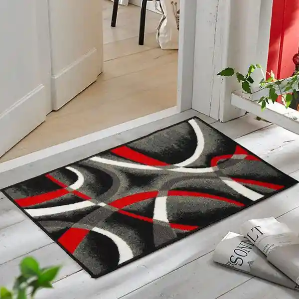 Alfombra Tapete Pie De Cama - Entrada Rojo 50 X 80cms