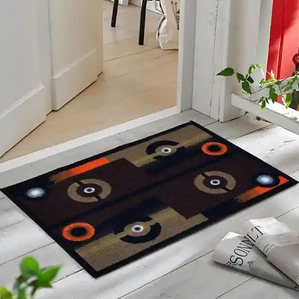Alfombra Tapete Pie De Cama - Entrada Naranja 50 X 80cms