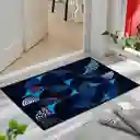 Alfombra Tapete Pie De Cama - Entrada Azul 50 X 80cms