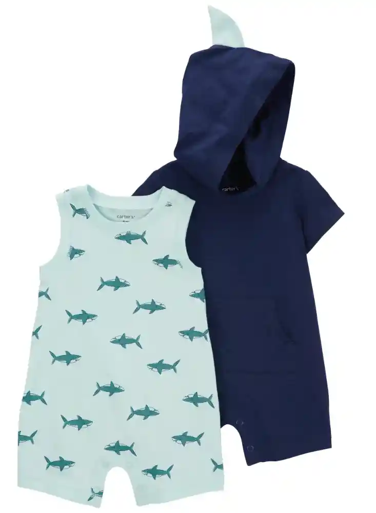 Set 2 Romper Tiburones - Carters / 18 Meses