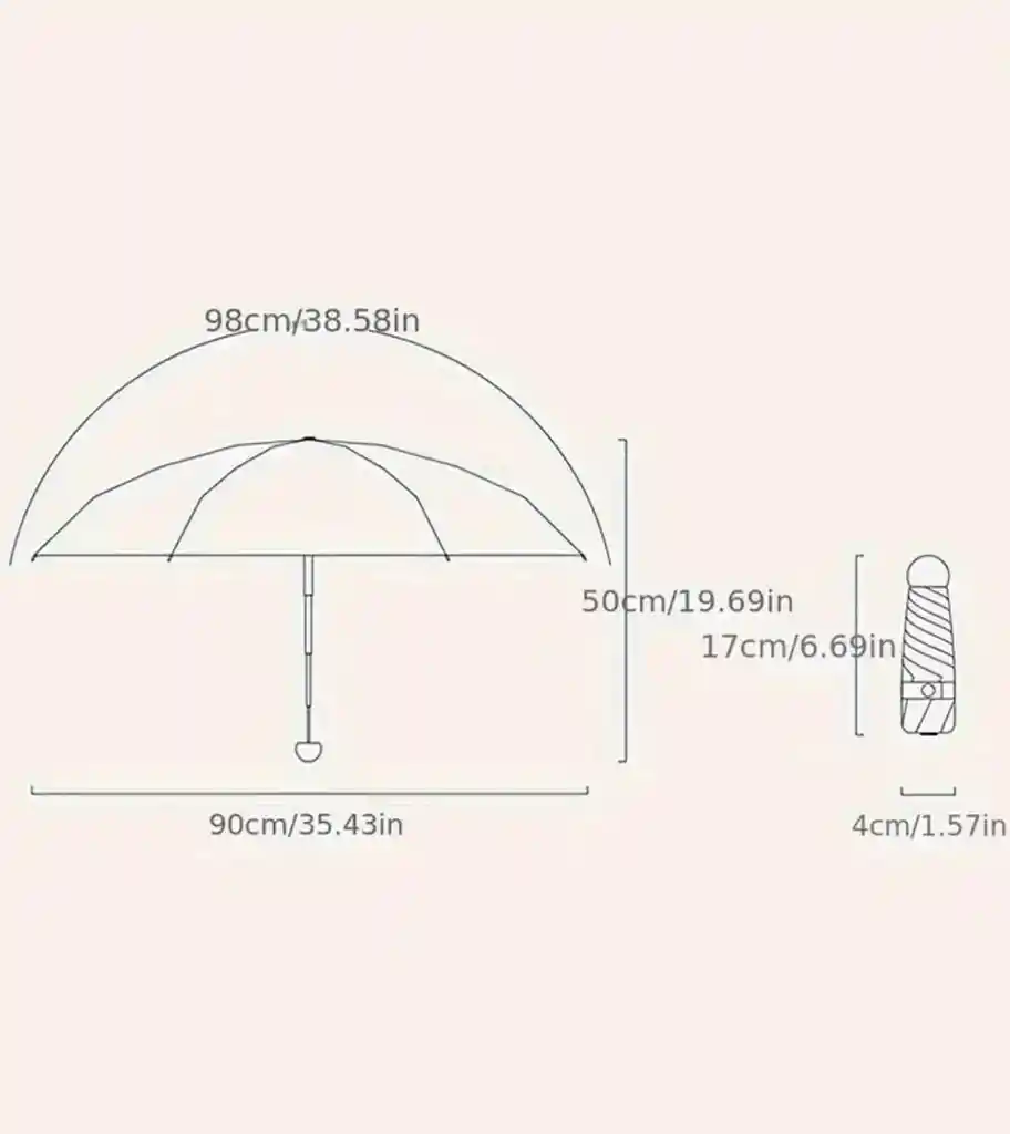 Sombrilla Paraguas Plegable De Cinco Pliegues, Paraguas De Cápsula Para Días Soleados Y Lluviosos, Mini Sombrilla Portátil De Bolsillo Ideal Para Llevar En Bolso