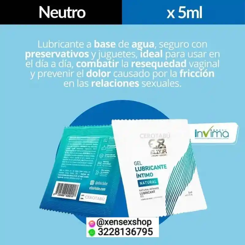 Sachet Lubricante Intimo Neutro 5ml