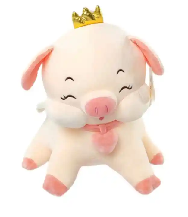 Peluche Cerdito Con Corona Mediano