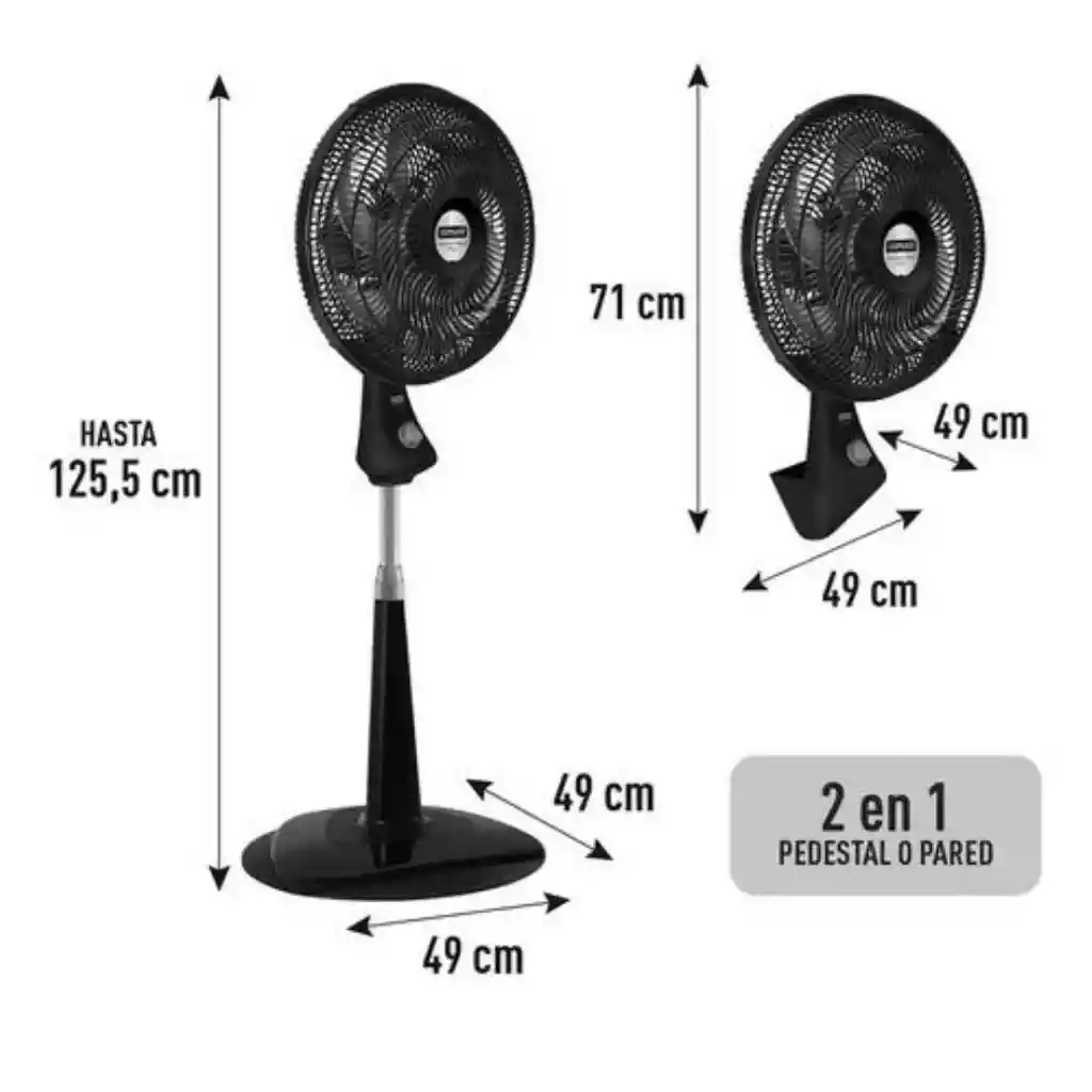 Ventilador 2 En 1 Samurai Confort Maxx Plus Negro 18 Pulgadas