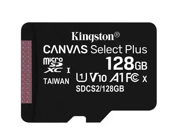 Kingston Tarjeta Microsdxc Canvas Select Plus De 128 Gb | Hasta 100 Mb/s | A1 Clase 10 Uhs-i | Con Adaptador | Sdcs2/128gb