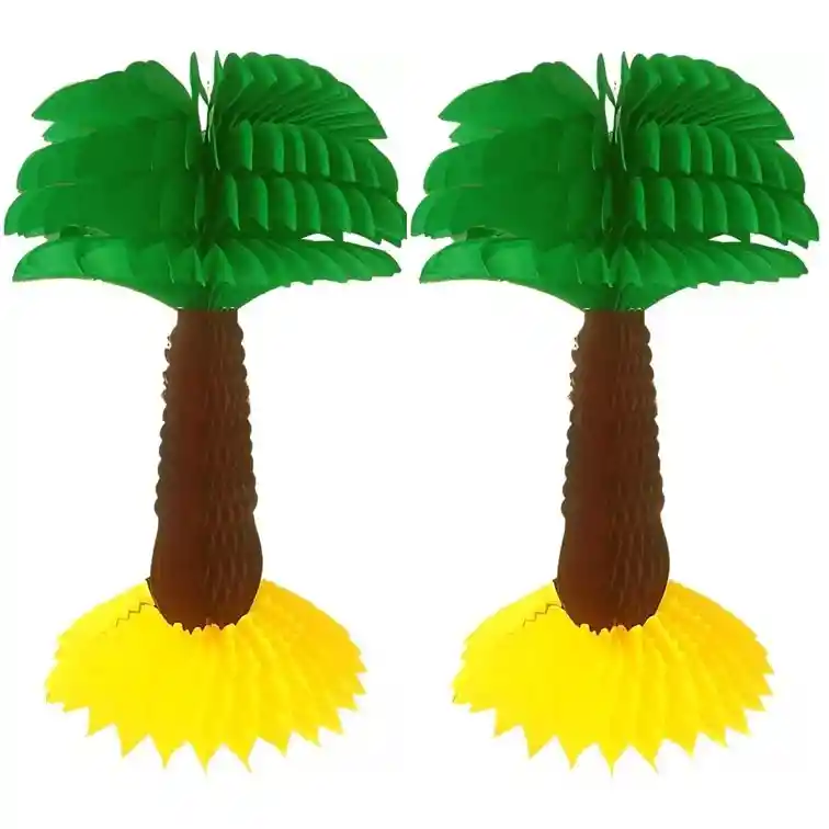 2 Palmeras Decorativas De Papel Fiesta Tropical