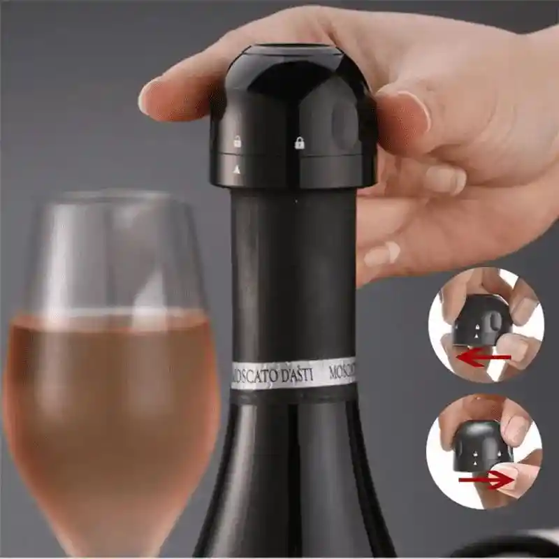 Tapon Bomba Para Vino Sellador Tapa Con Seguro