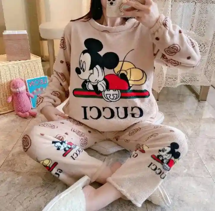 Pijama Térmica Mickey Gucci Talla Única Adulto (beige)