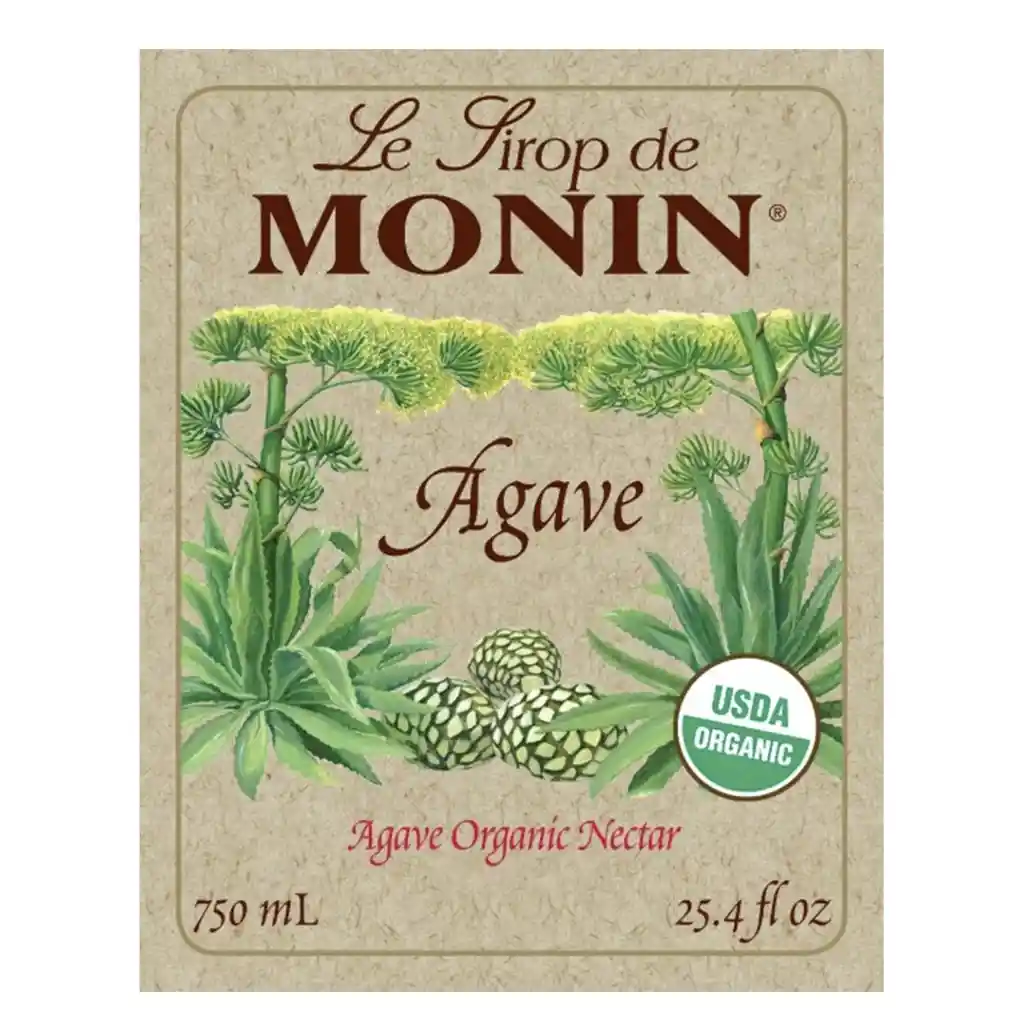 Monin Sirope De Nectar De Agave Organico - Usda Organic 750 Ml (25.4 Fl Oz)