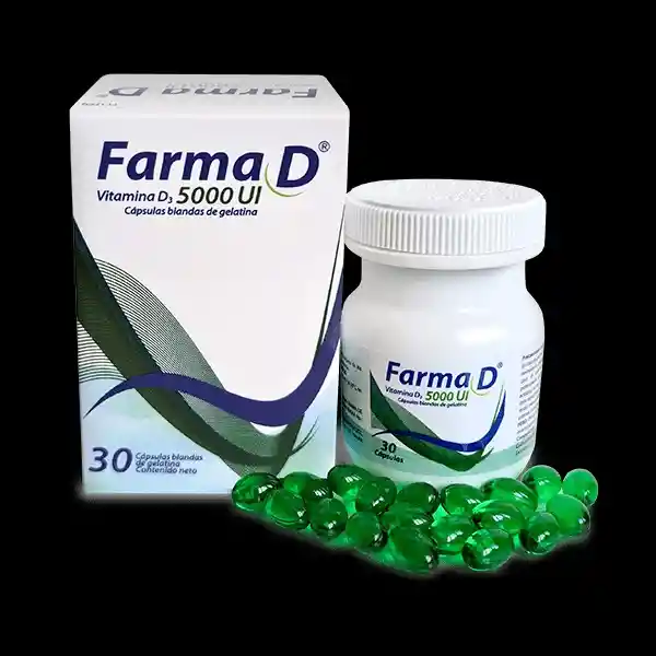 Farma D Vitamina D3 5000 Ui 30 Capsulas De Gelatina Blanda