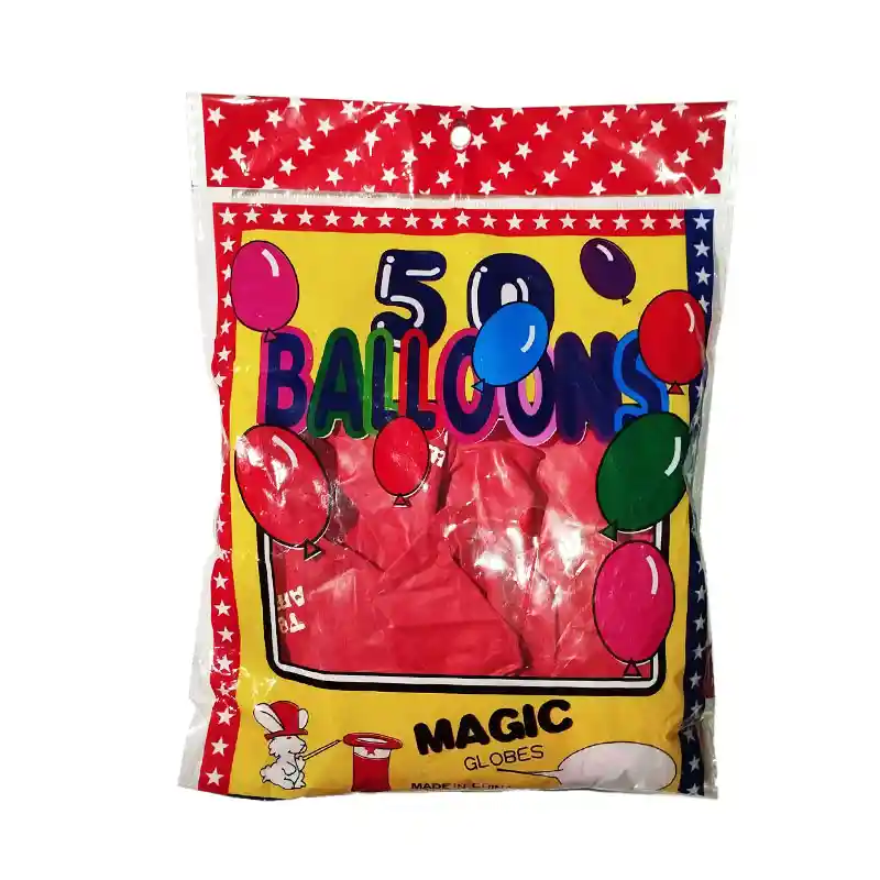 Paquete De Globos R12 X50 Unidades Color Rojo