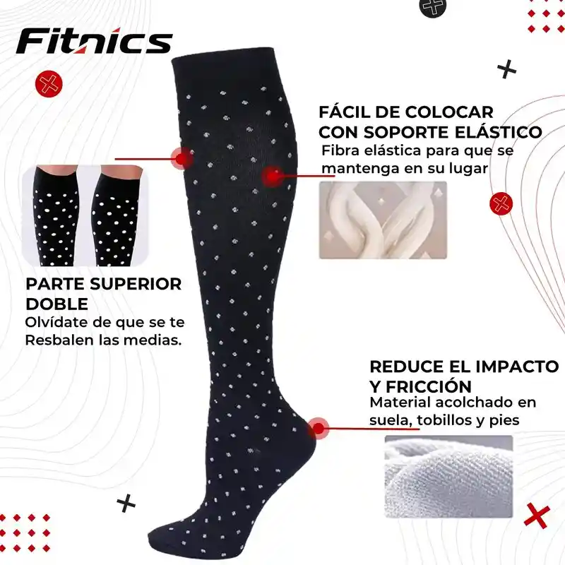 Medias Compresion Fitnics Unisex Talla L/xl X 5