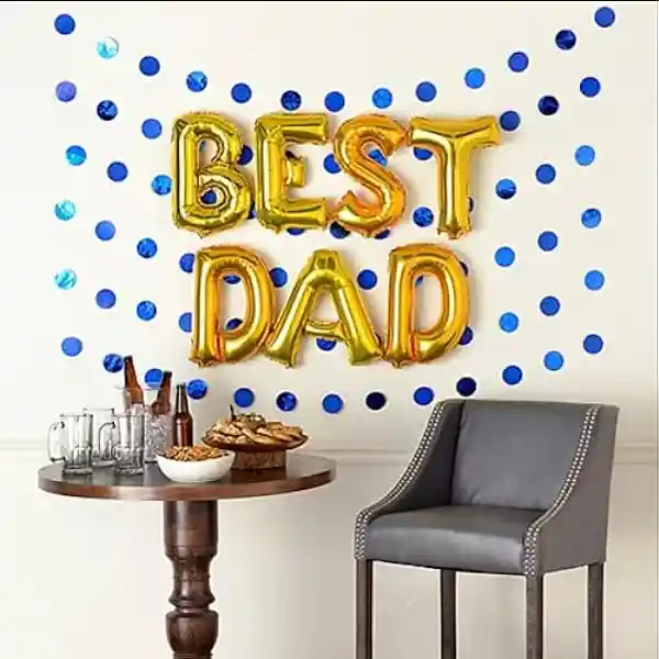 Letrero Best Dad Dorado Sin Inflar