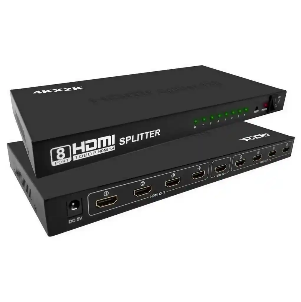 Conmutador Splitter Hdmi, 1 Entrada X 8 Salidas, 4k X 2k 3d