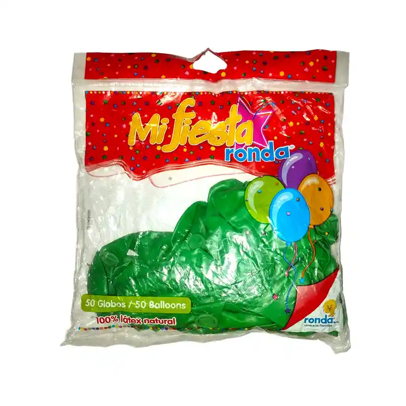 Paquete De Globos R12 X50 Unidades Color Verde