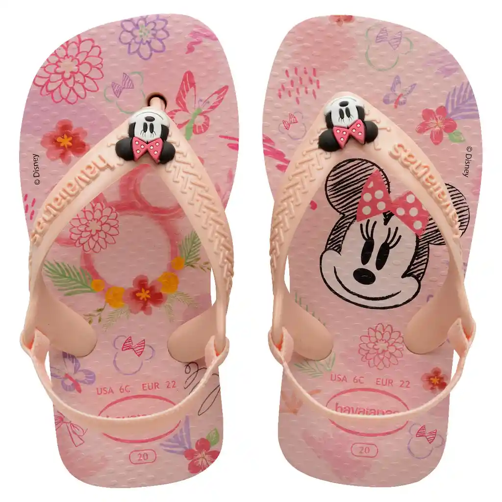 Chanclas Sandalias Havaianas Niños Disney Baby Kids Rosa Talla 19
