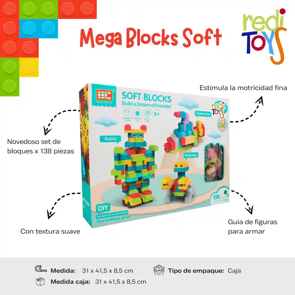 Mega Blocks Soft De 126 Pcs