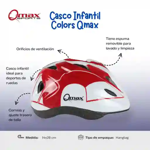 Casco Infantil Red Qmax - Nuevo