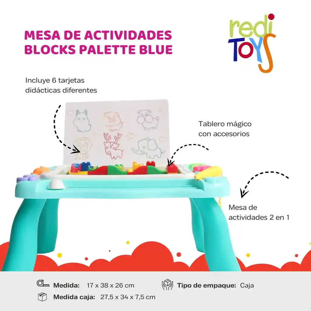 Mesa De Actividades Blocks Palette Blue