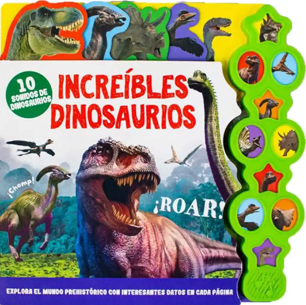 Libro Interactivo 10 Sonidos Increíbles Dinosaurios Niños