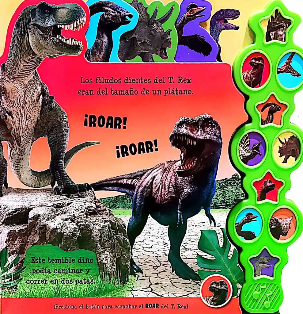 Libro Interactivo 10 Sonidos Increíbles Dinosaurios Niños