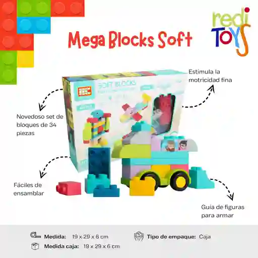 Mega Blocks Soft De 34 Pcs