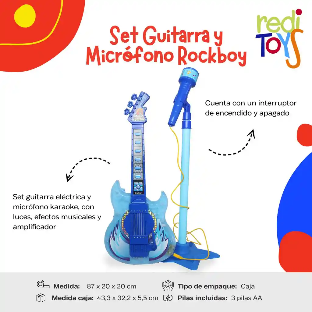 Set Guitarra Y Microfono Rockboy