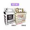 Empaques Para Regalos Sorpresa Feliz Mediana Acetato Kit 1