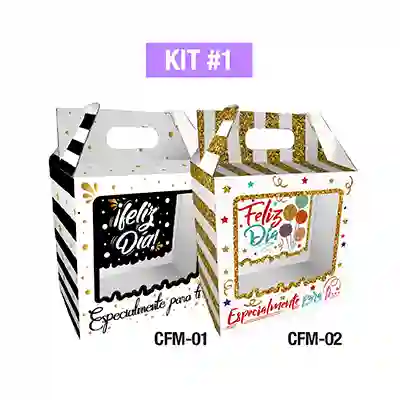 Empaques Para Regalos Sorpresa Feliz Mediana Acetato Kit 1