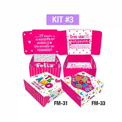 Empaques Para Regalos Sorpresa Fantasia Mediana Kit 3