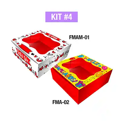 Empaques Para Regalos Sorpresa Fantasia Mediana Acetato Kit 4