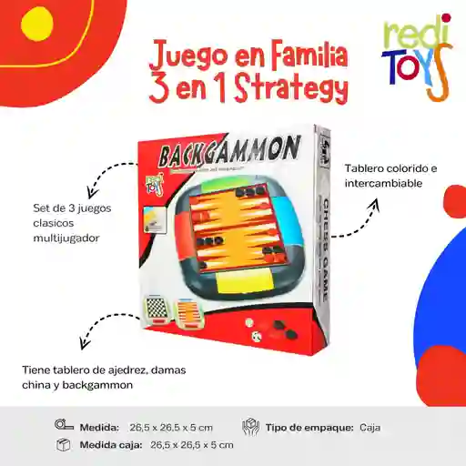 Juego En Familia 3 En 1 Strategy