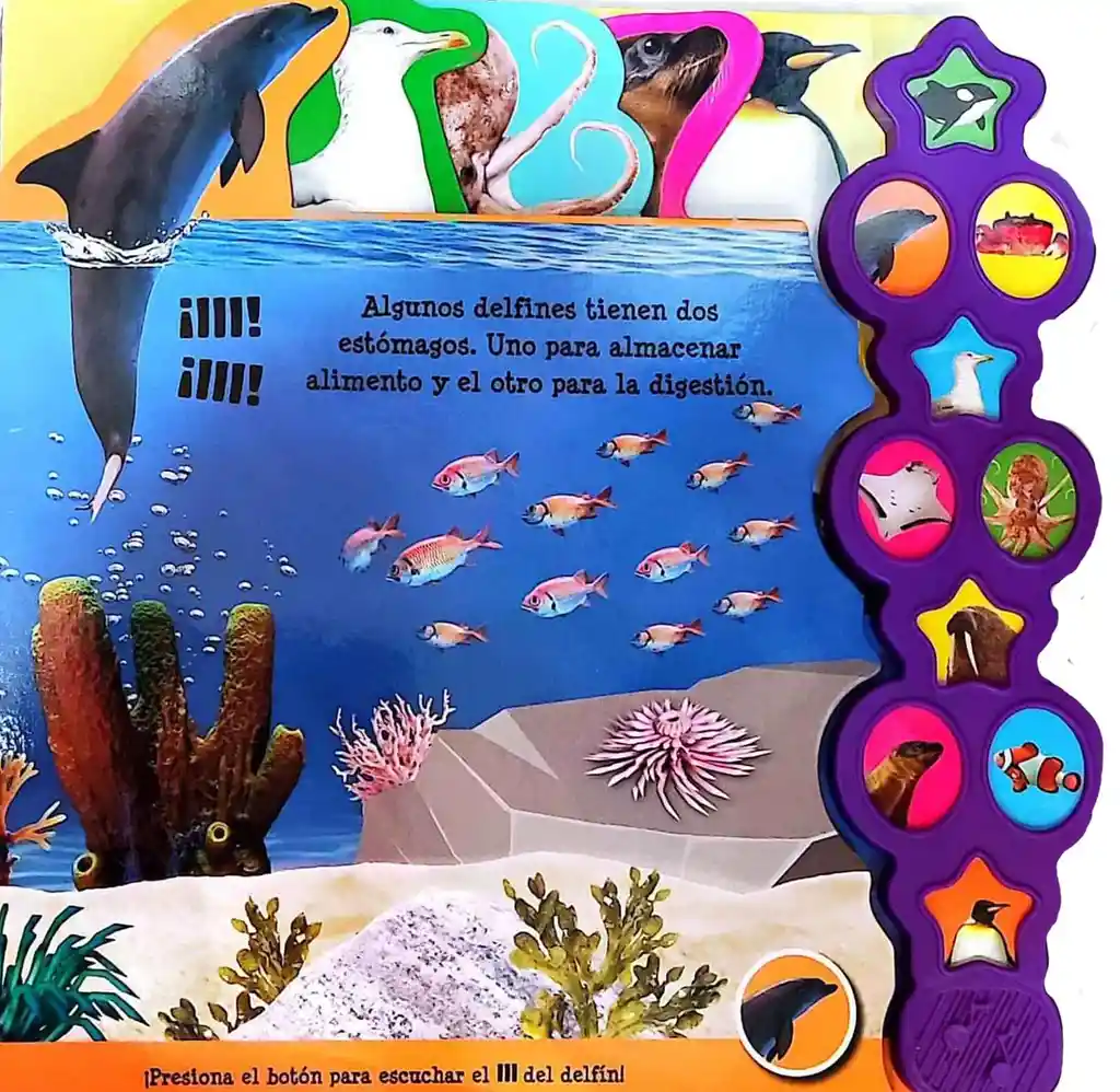 Libro Sonidos Océano Interactivo 10 Animales Marinos Niños