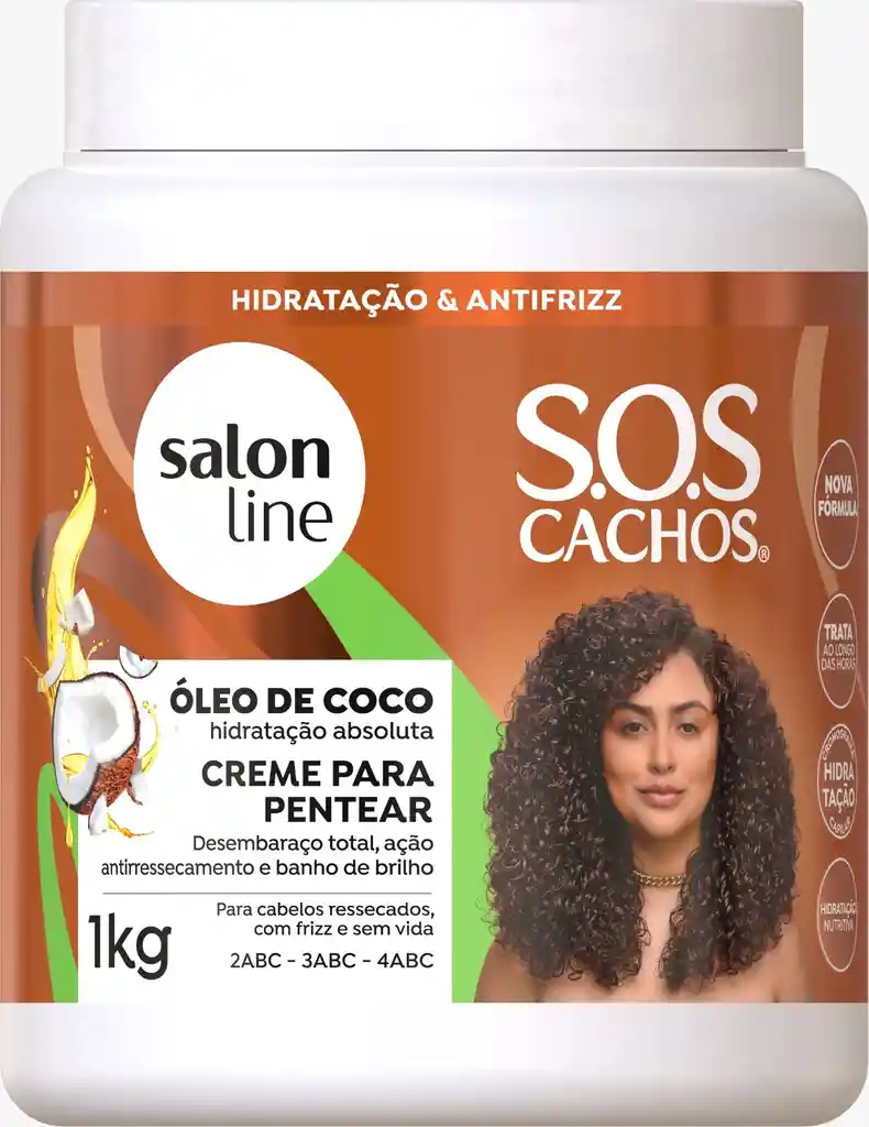 Salon Line S.o.s. Cachos Crema Para Peinar Hidratación Profunda Óleo De Coco 1 Kg