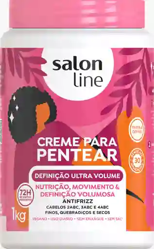 Salon Line Crema Para Peinar Definición Ultra Volumen Y Movimiento, Antifrizz 1 Kg