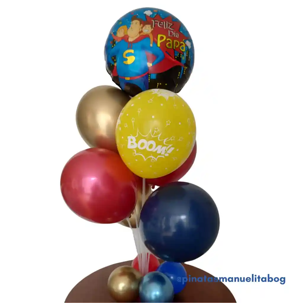 Base Globos X 7 Und Feliz Dia Papa Super Heroe