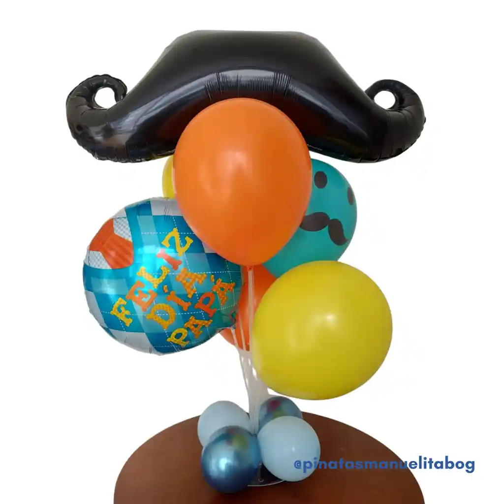 Base Globos X 7 Und Feliz Dia Papa Bigote