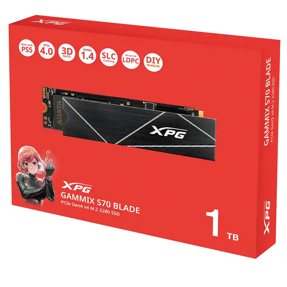 Unidad Sólida M.2 Xpg Gammix S70 Blade 1tb 7.400/6.800mb/s (dram Cache Buffer)