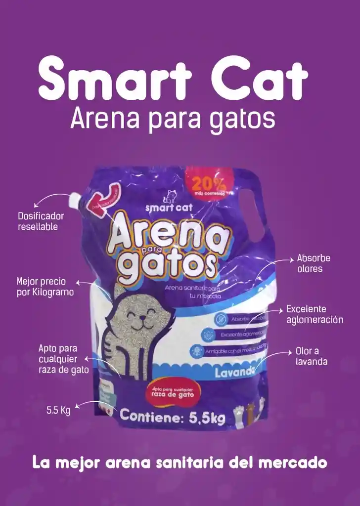 Arena Sanitaria Para Gatos Smart Cat