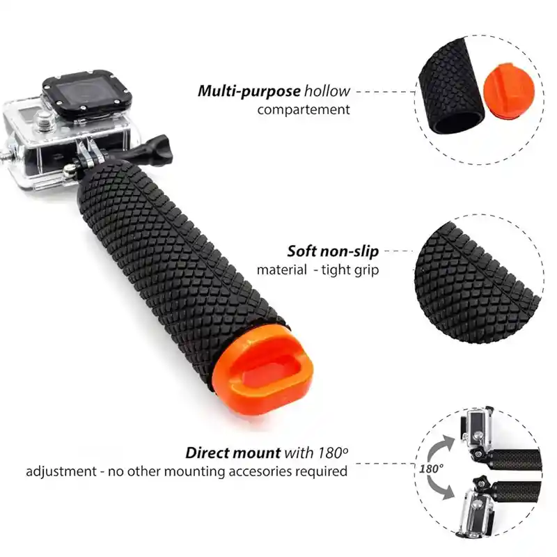 Empuñadura Flotante De Silicona Para Gopro Hero Naranja