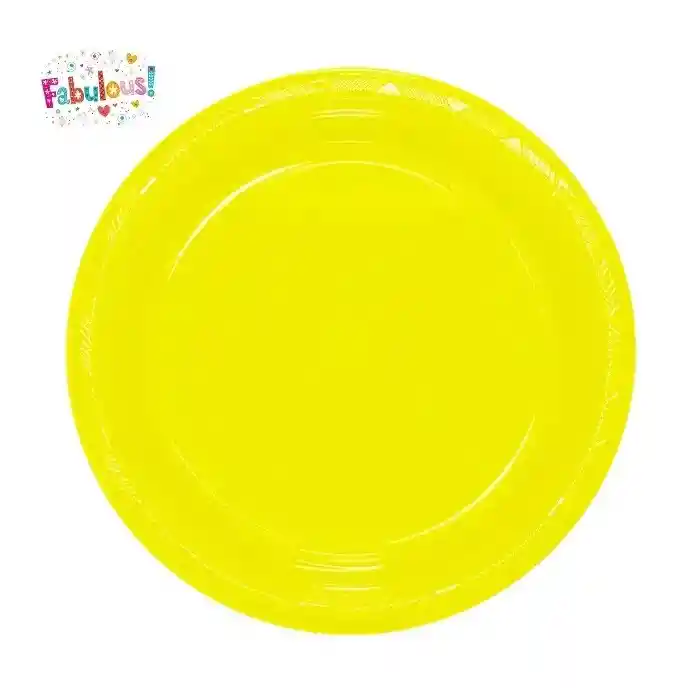 Plato Sempertex Plastico Amarillo Deluxe Grande 9" 23 Cm X 10