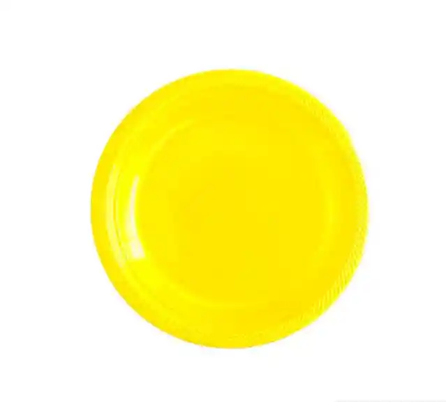 Plato Sempertex Deluxe Amarillo Pequeño Plastico 6" 15 Cm X 10 Und Sempertex