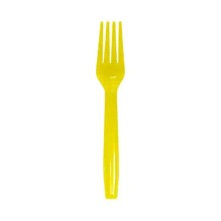 Tenedores Amarillo Deluxe Plasticos X 12 . Sempertex
