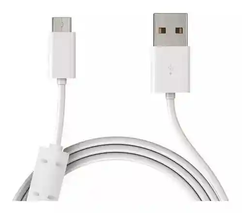 Cable Con Filtro V8 Usb 2.1a Blanco 1 Mt